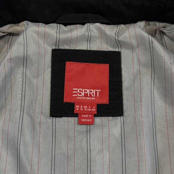 ESPRIT Womens Size XL Black Zip Front Utility Jacket Drawstring Waist Pockets - Picture 8 of 15